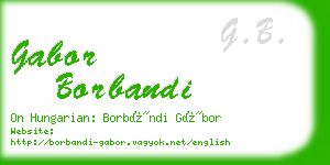 gabor borbandi business card